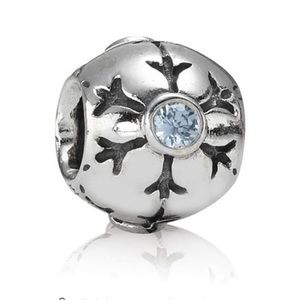 Retired Pandora Snowflake silver and blue charm